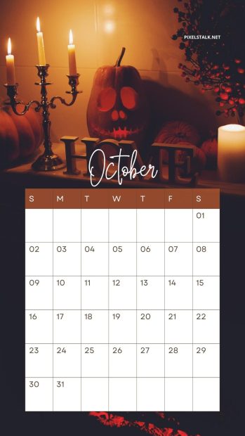 Free download October 2022 Calendar Phone Wallpaper.