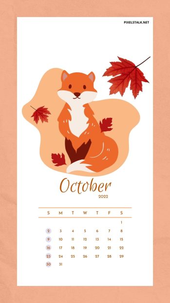 Free download October 2022 Calendar Phone Wallpaper HD.