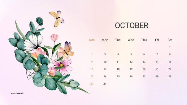 Free download October 2022 Calendar Wallpaper.