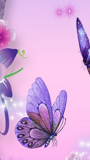 Free download Pink Butterfly Wallpaper.