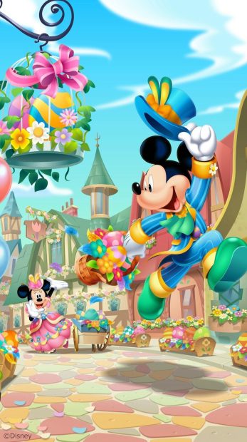 Funny Free Mickey Mouse Easter Wallpaper HD.