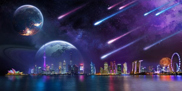 Galaxy 4K City Wallpaper HD.