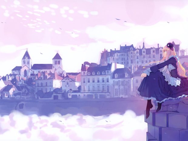 Girl Aesthetic Anime Desktop Wallpaper HD.