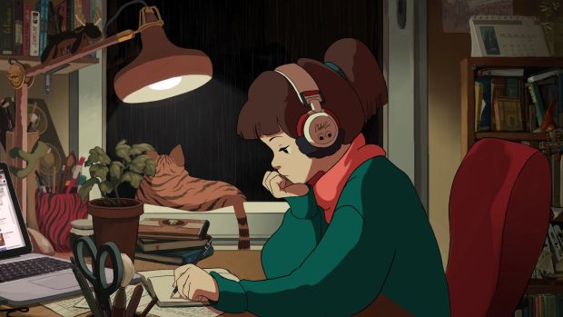 Girl Lofi Background HD.