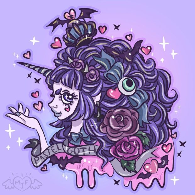 Girl Pastel Goth Wallpaper HD.