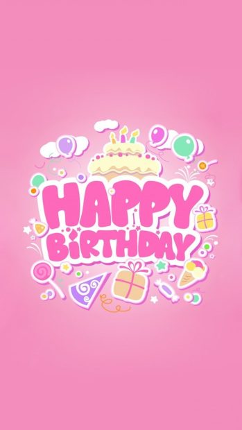 Girly Happy Birthday Background HD.