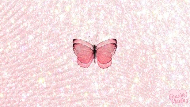 Girly Pink Butterfly Wallpaper HD.