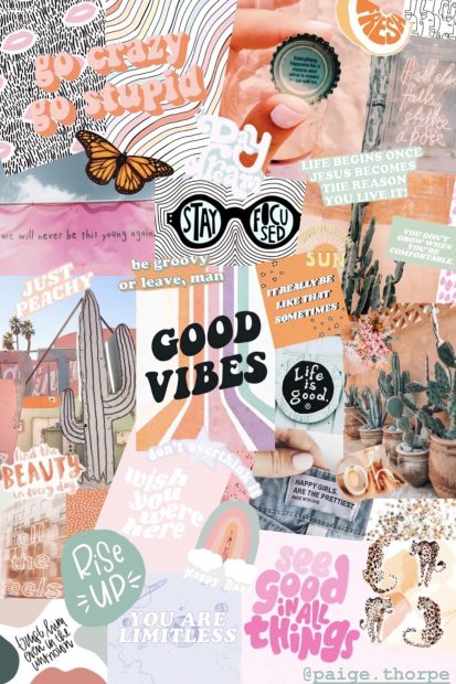 Good Vibe Cute Collage Wallpaper HD.