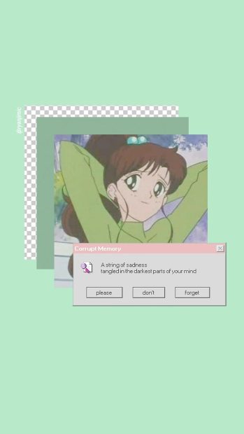 Green Aesthetic Wallpaper HD Anime Girl.
