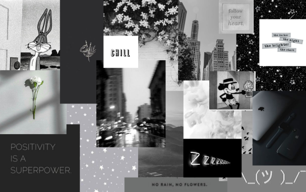 Grey Wallpaper Aesthetic HD Collage.