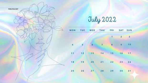 HD Background July 2022 Calendar.