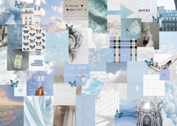 HD Background Laptop Aesthetic Collage.