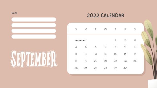 HD Background September 2022 Calendar.