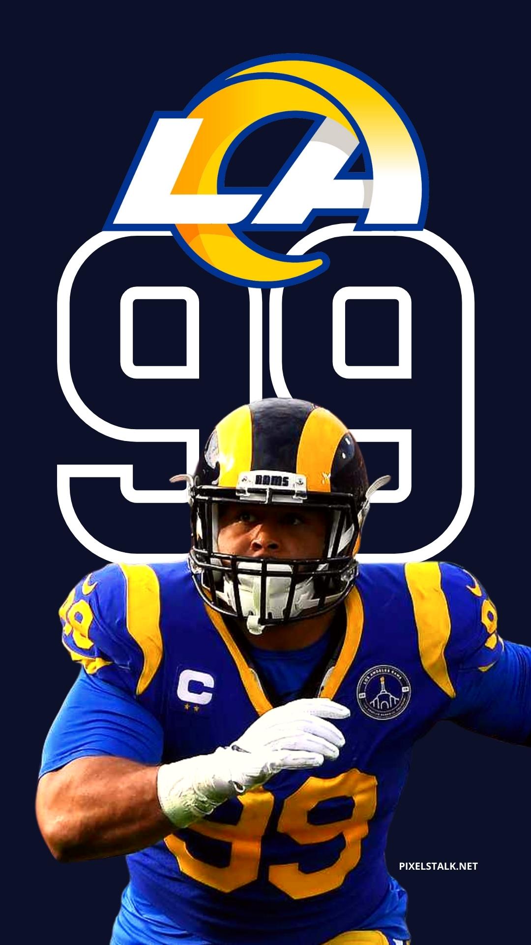 Download Cool Aaron Donald Blue and Yellow Football Jersey Wallpaper   Wallpaperscom