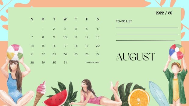 HD Wallpaper August 2022 Calendar.