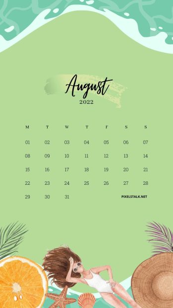 HD Wallpaper August 2022 Calendar iPhone.