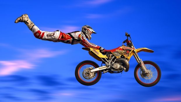 HD Wallpaper Cool Dirt Bike Fly Blue.