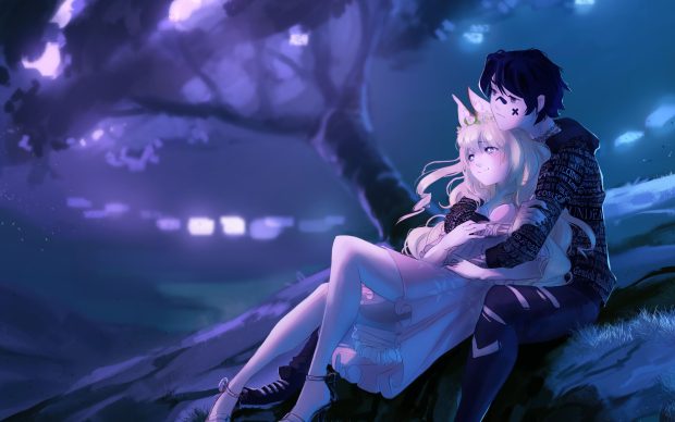 HD Wallpaper Cute Anime Couple.