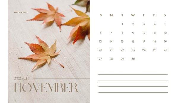 HD Wallpaper November 2022 Calendar.