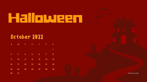 Halloween October 2022 Calendar Background.