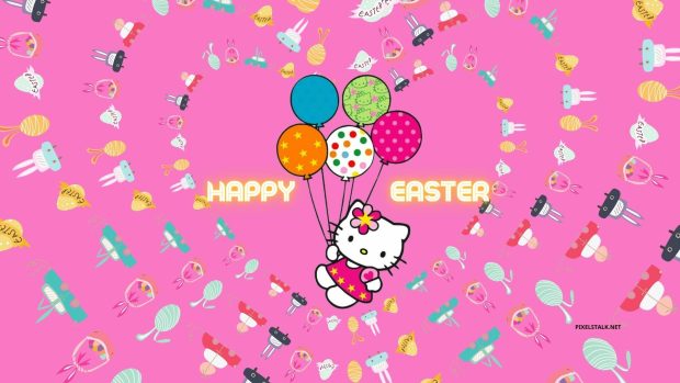 Hello Kitty Easter Bunny Wallpaper HD.