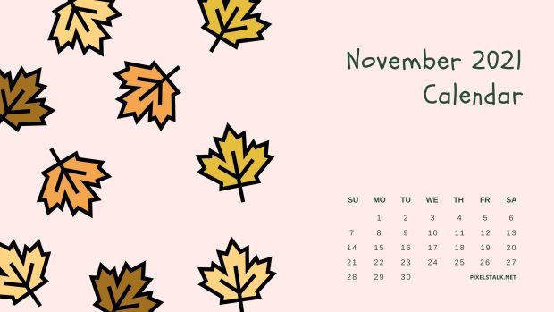 Hello November 2021 Calendar Wallpaper.