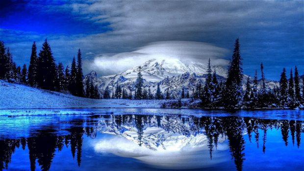 Hot Blue Winter Background.