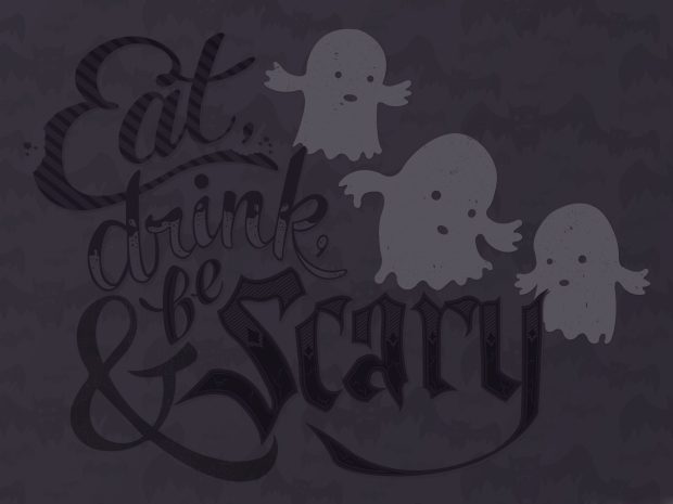 Hot Cute Ghost Background.