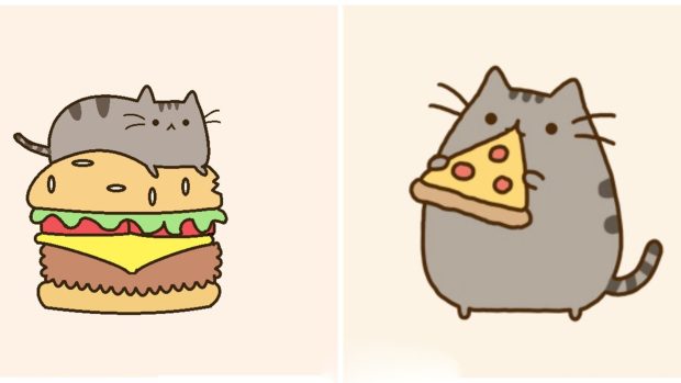 Hot Cute Pusheen Background.