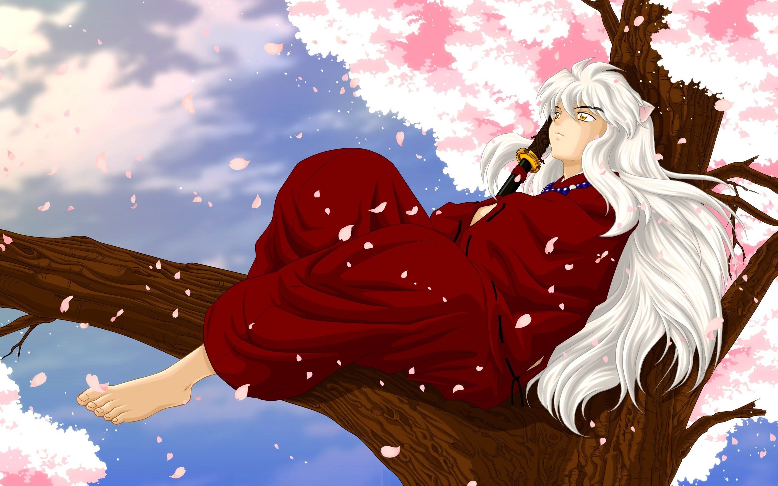 Download Inuyasha Picking Leaves Phone Wallpaper  Wallpaperscom