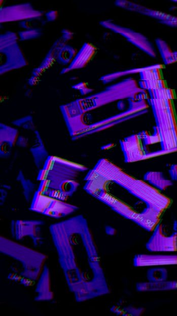 Iphone Purple Aesthetic Wallpaper HD Cassette.