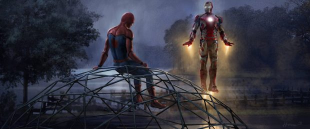 Iron man Spiderman Background 4K.