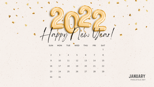January 2022 Calendar Happy new year wallpaper.
