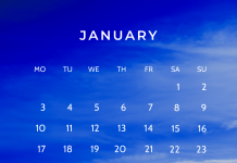 January 2022 Calendar iPhone Background.