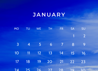 January 2022 Calendar iPhone Background.