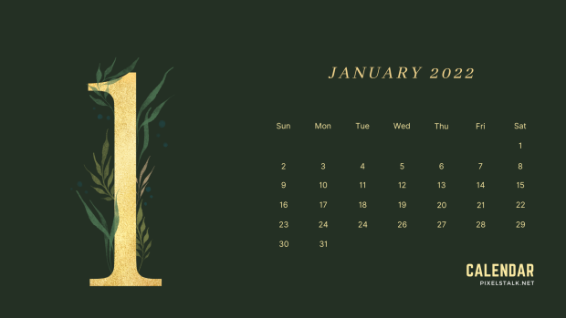 January Calendar 2022 wallpaper.