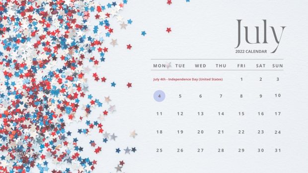 July 2022 Calendar Desktop Background.