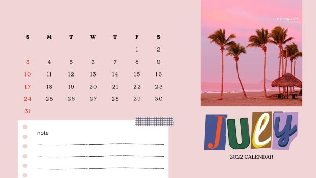 July 2022 Calendar Wallpaper 1080p.