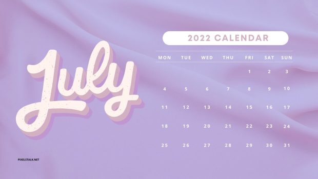 July 2022 Calendar Wide Screen Background.