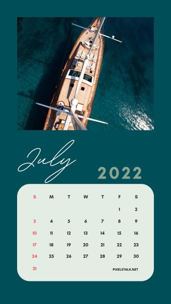 July 2022 Calendar iPhone Wallpaper HD.