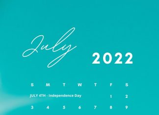 July 2022 Calendar iPhone Wallpaper HD Free download.
