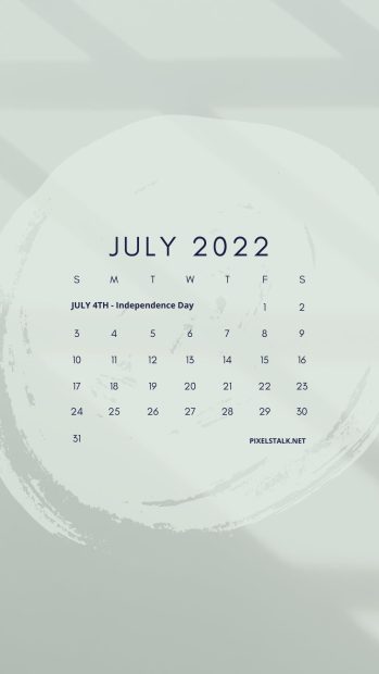 July 2022 Calendar iPhone Wide Screen Wallpaper.