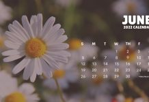 June 2022 Calendar Backgrounds Flower.
