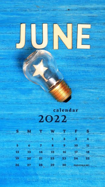 June 2022 Calendar Blue Backgrounds.