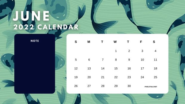 June 2022 Calendar Wallpaper Aesthetic Color.