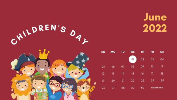 June 2022 Calendar Wallpaper Childrens Day.