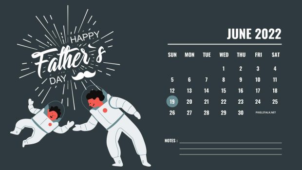 June 2022 Calendar Wallpaper Dad and Son.