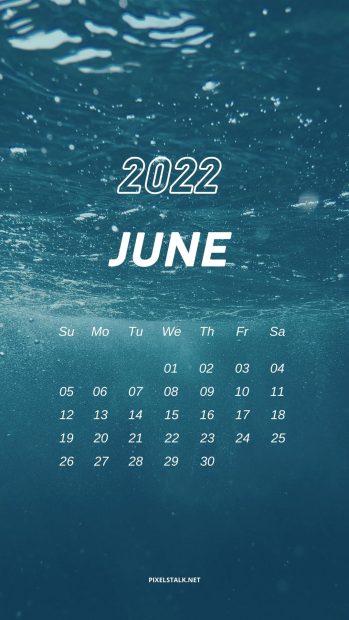 June 2022 Calendar Wallpaper Deep Sea.