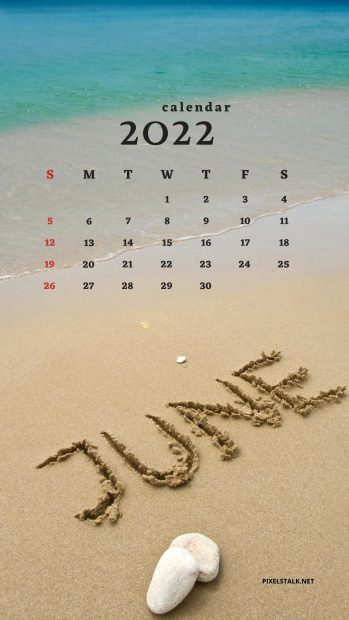 June 2022 Calendar With Beach Pictures.