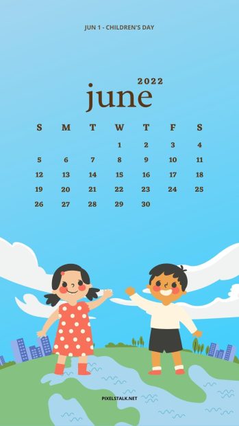June 2022 Calendar iPhone Wallpaper Childrenday.